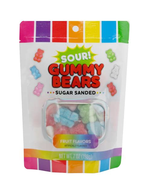 Hilco Sour Rainbow Sugar Sanded Gummy Bears, 7 oz Regular Size ...