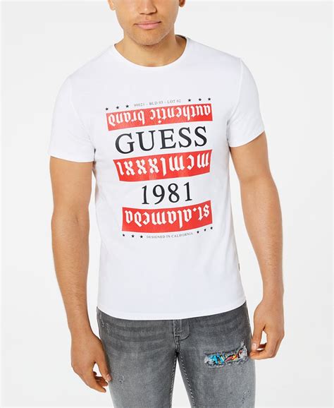 Guess Mens Gothic Stripe Logo Graphic T Shirt Macys