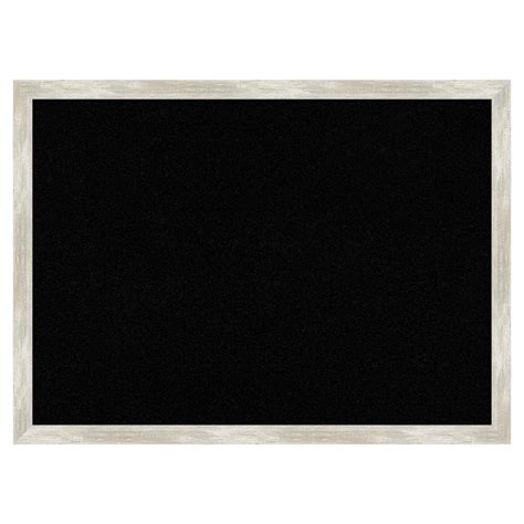 Amanti Art Crackled Metallic Narrow Framed Black Corkboard 30 In X 22