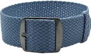 Amazon Hns Mm Grey Blue Perlon Tropic Braided Woven Watch Strap