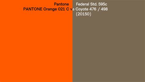 Pantone Orange 021 C Vs Federal Std 595c Coyote 476 498 20150 Side