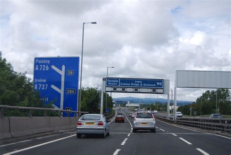 Approaching Junction 28 M8 © N Chadwick Cc By Sa20 Geograph