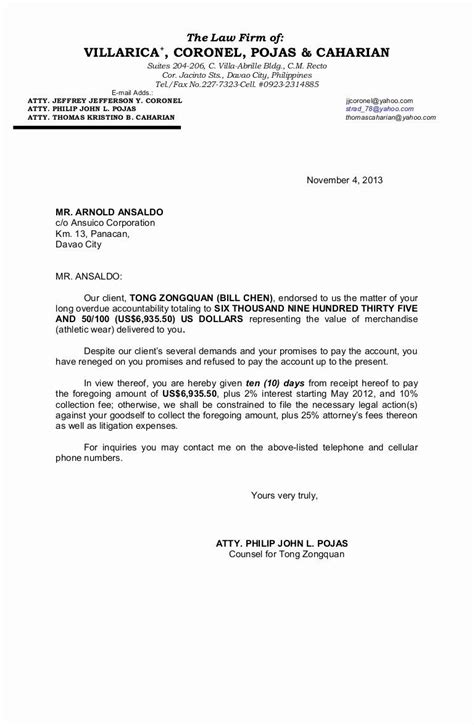 Demand Letter Sample Philippines