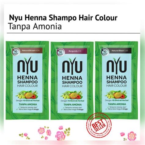 NYU Henna Shampoo Hair Colour Color Shampo Pewarna Rambut Semir Cat