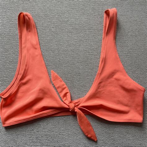 Monki Women S Orange Bikini And Tankini Tops Depop