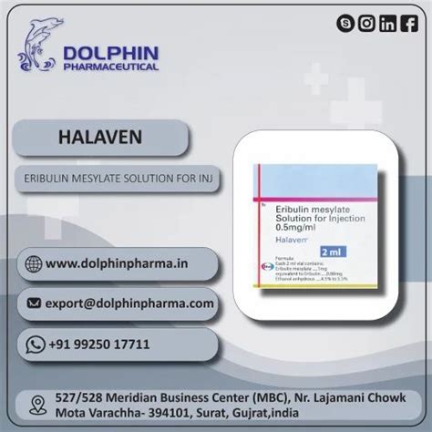 Halaven Eribulin Solution For Injection Dosage Form Vial Packaging