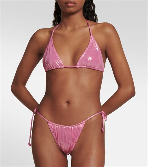 Metallic Triangle Bikini In Pink Norma Kamali Mytheresa