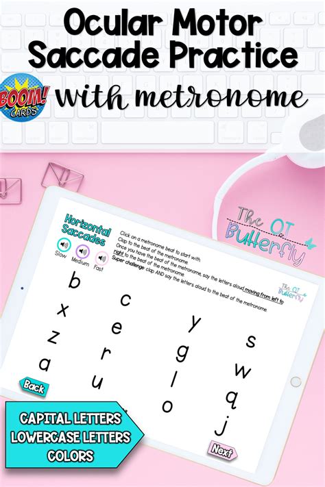 Ocular Motor Saccade Practice With Metronome Audio Boom Cards Visual
