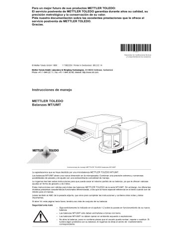 Mettler Toledo MT5 Instrucciones de operación Manualzz