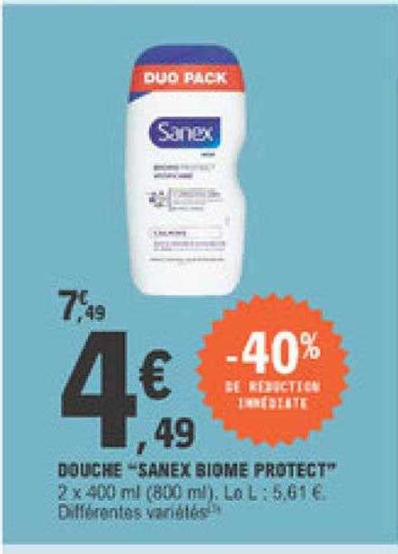 Promo Douche Sanex Biome Protect Chez E Leclerc Icatalogue Fr