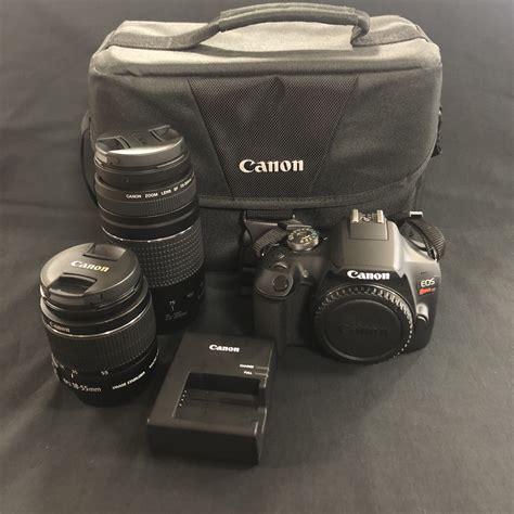 Canon Eos Rebel T7 W18 55 75 300mm Kit With Bag Battchrg Acceptable