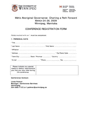 Fillable Online Uwinnipeg Metis Rights Registration Form Doc