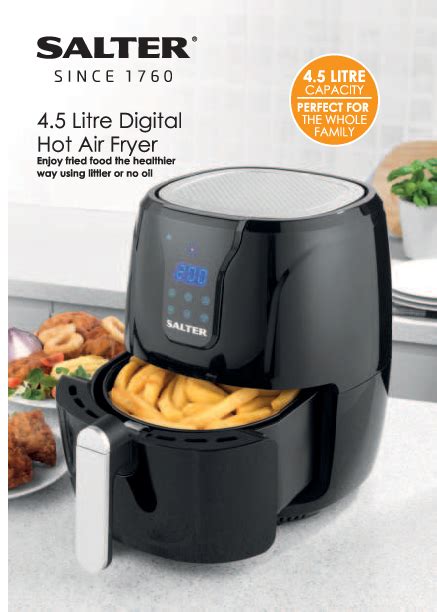 Salter 4.5 Litre Digital Air Fryer Instruction Manual & Recipes