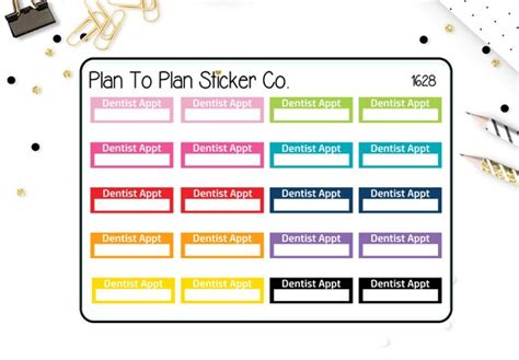 1628dentist Appt Reminder Planner Stickers Etsy