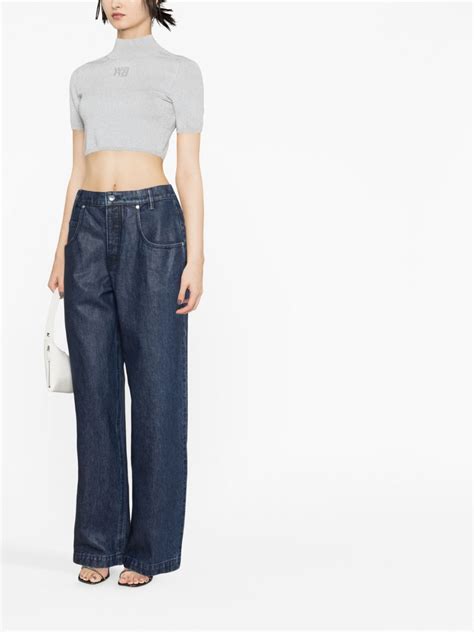 Alexander Wang High Waisted Wide Leg Jeans Blue FARFETCH