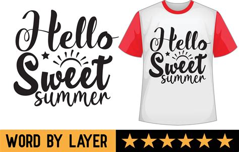 Hello Sweet Summer Svg T Shirt Design 20981990 Vector Art At Vecteezy