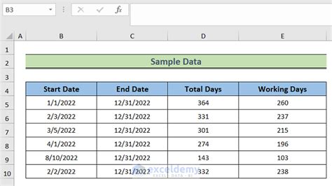 How To Calculate Working Days In Excel Excluding Weekends And Holidays