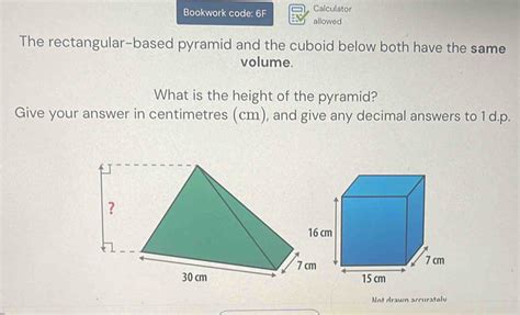 Solved Bookwork Code 6F Calculator Allowed The Rectangular Based