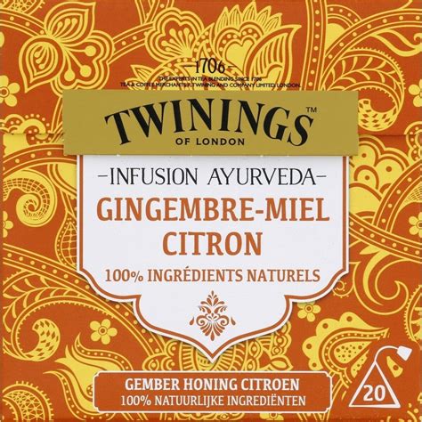 Infusion Ayurveda Gingembre Miel Citron Twinings