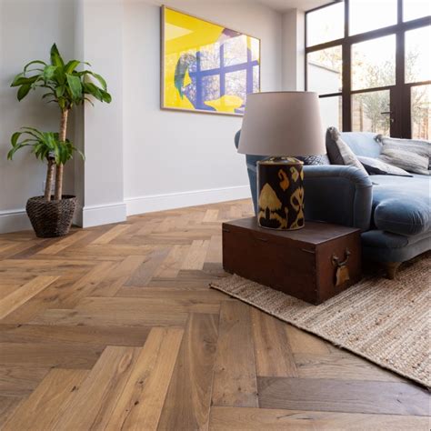 Heavy Brushed And Smoked Herringbone Oak Flooring