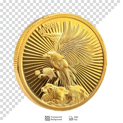 Premium PSD Gold Coin Transparent Background