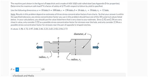 Solved The Machine Part Shown In The Figure Is Mm Thick Chegg