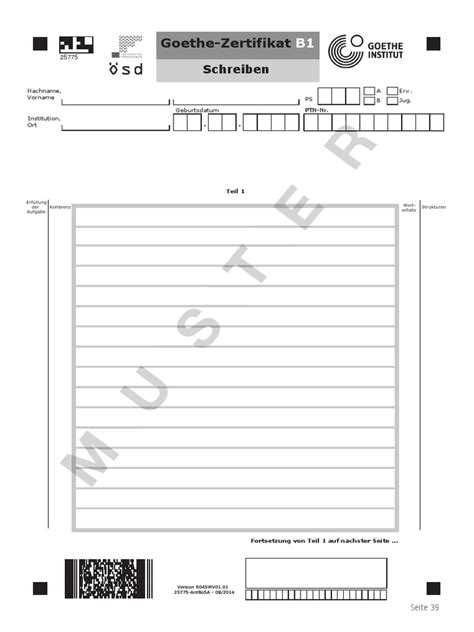 Schreiben B1 Antwortbogen Pdf