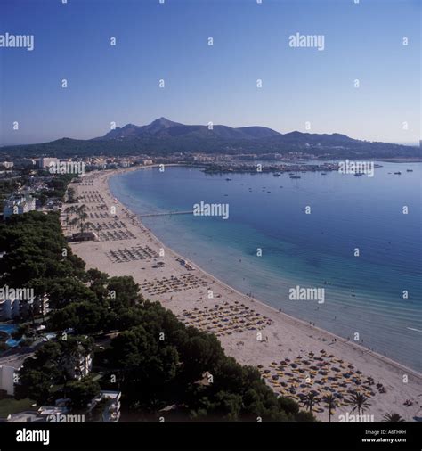 Aerial Image Of The Beach At Puerto Alcudia Looking Towards Alcudiamar