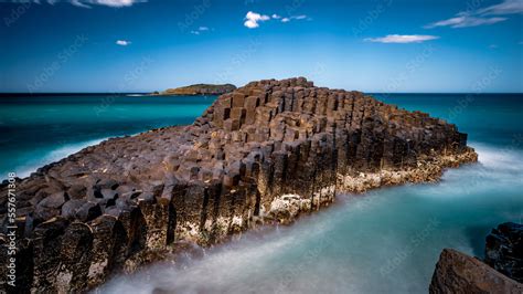 Basalt Volcanic Rock Columns Nature Formations At The Fingal Head