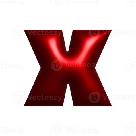 Red Metal Shiny Reflective Letter X 3d Illustration 41450051 Png