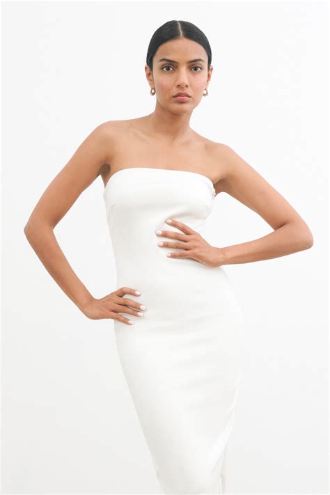 Strapless Red Midi Dress - Natalia Dress | Marcella