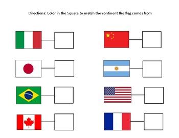 Flag to Country Matching by Jamie Marsh | Teachers Pay Teachers