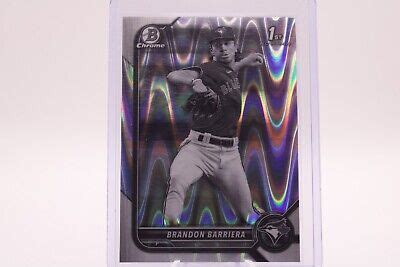 BRANDON BARRIERA 2022 1ST BOWMAN CHROME BLACK WHITE RAYWAVE REFRACTOR