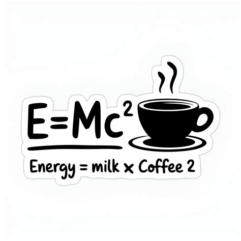 Coffee Physics: The Energy Equation Sticker in 2025 | Physics humor