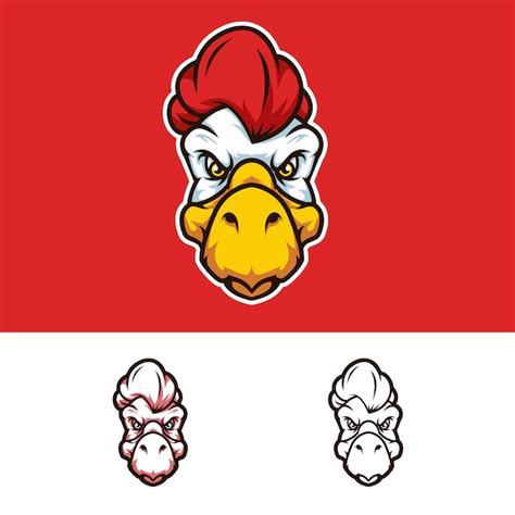 Premium Vector | Angry chicken head mascot logo