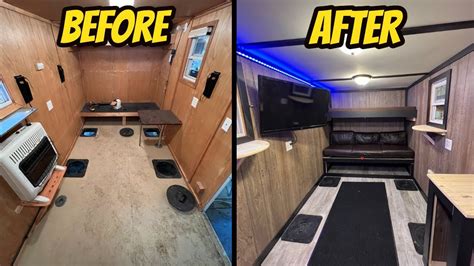 We Transformed An Old Trailer Into The ULTIMATE Ice Fishing Shack