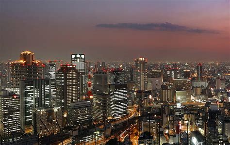 HD osaka-skyline-by-night wallpapers | Peakpx