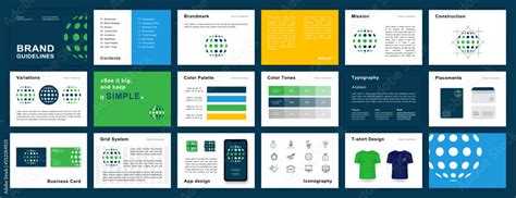 Green And Blue Brand Guidelines Template Brand Identity Presentation