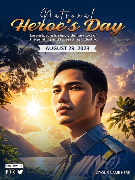 Premium Psd Psd Philippines National Heroes Day Poster Template