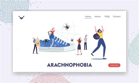 Premium Vector Arachnophobia Landing Page Template Tiny Frightened