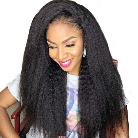 Aliexpress Buy Kinky Straight Wigs Lace Front Human Hair