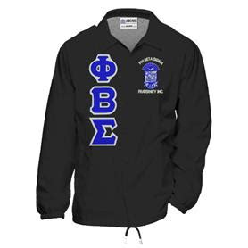 Phi Beta Sigma Line Jacket(Black)(FBS)(Royal On White) - Adgreek