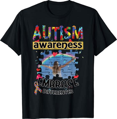 Autism Awareness Puzzle Piece Embrace Differences TShirt Walmart