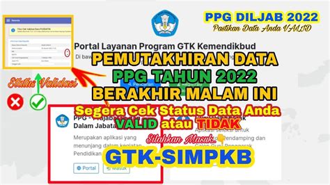 Pemutakhiran Ppg Akan Ditutup Segera Cek Status Validasi Data