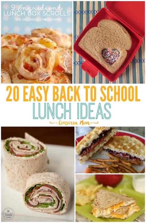 20 Easy Back to School Lunch Ideas - ConservaMom