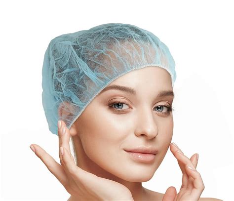 Medical Nation Disposable Bouffant Caps Hair Nets Pack Blue