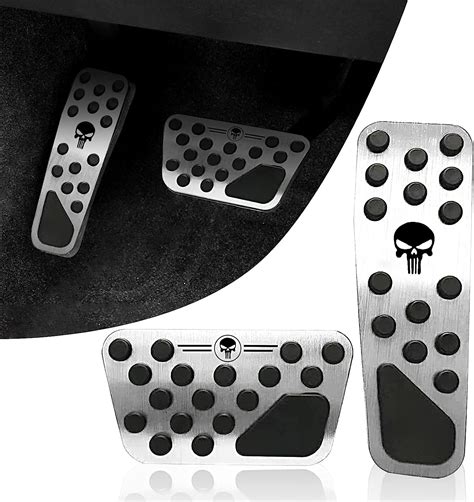 Neynavy Pcs Aluminum Alloy Brake Gas Pedal Pads Skull Design Anti