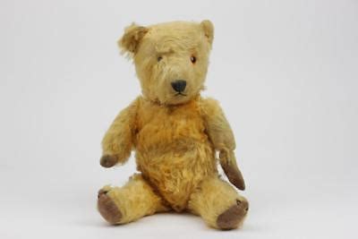 Vintage Old Chiltern Hugmee Teddy Bear With Golden Mohair C S