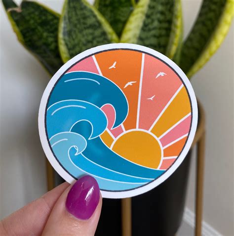 Ocean Sunset Sticker Etsy