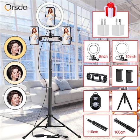 Orsda anel De Luz Led Tripé 26cm Para Fotografia Vídeos